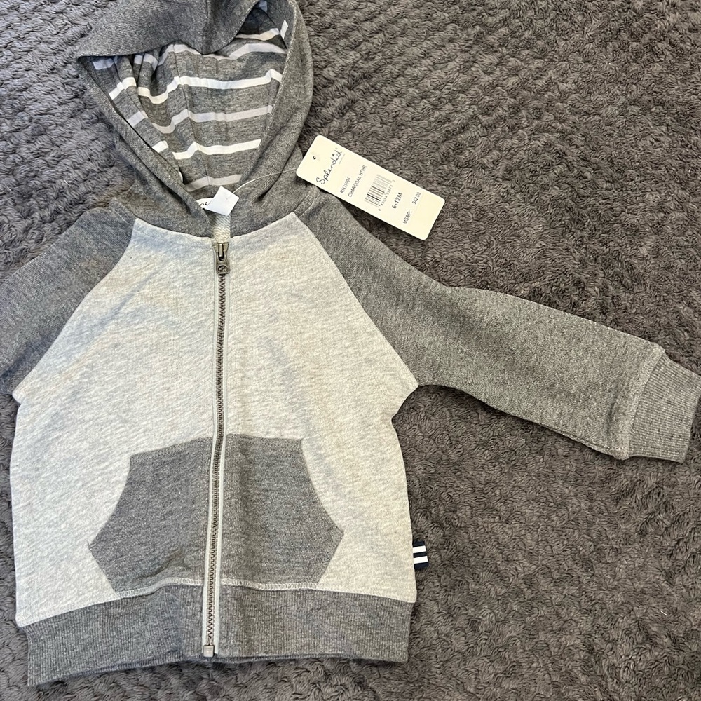 Splendid gray hoodie for baby brand new with tags! 6-12 months.